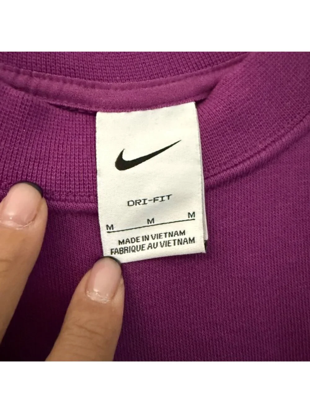 Nike Dri Fit Fuchsia Big Logo Oversized Crewneck Sweatshirt Womens Size Medium